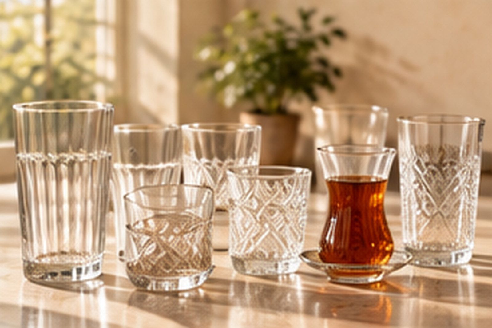 Drinkglazen in verschillende vormen